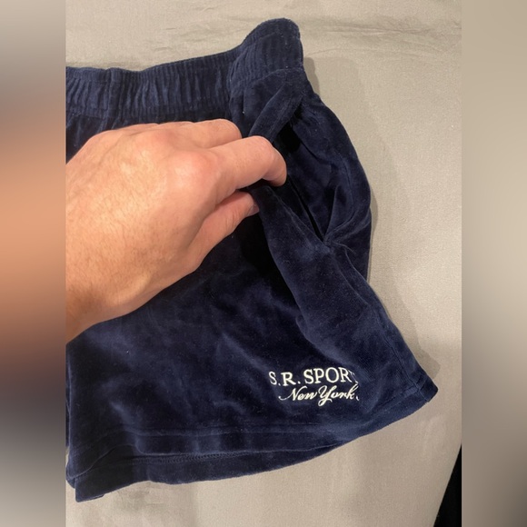 SPORTY & RICH - Navy Andy Shorts, Brand New, Size L - Picture 6 of 7